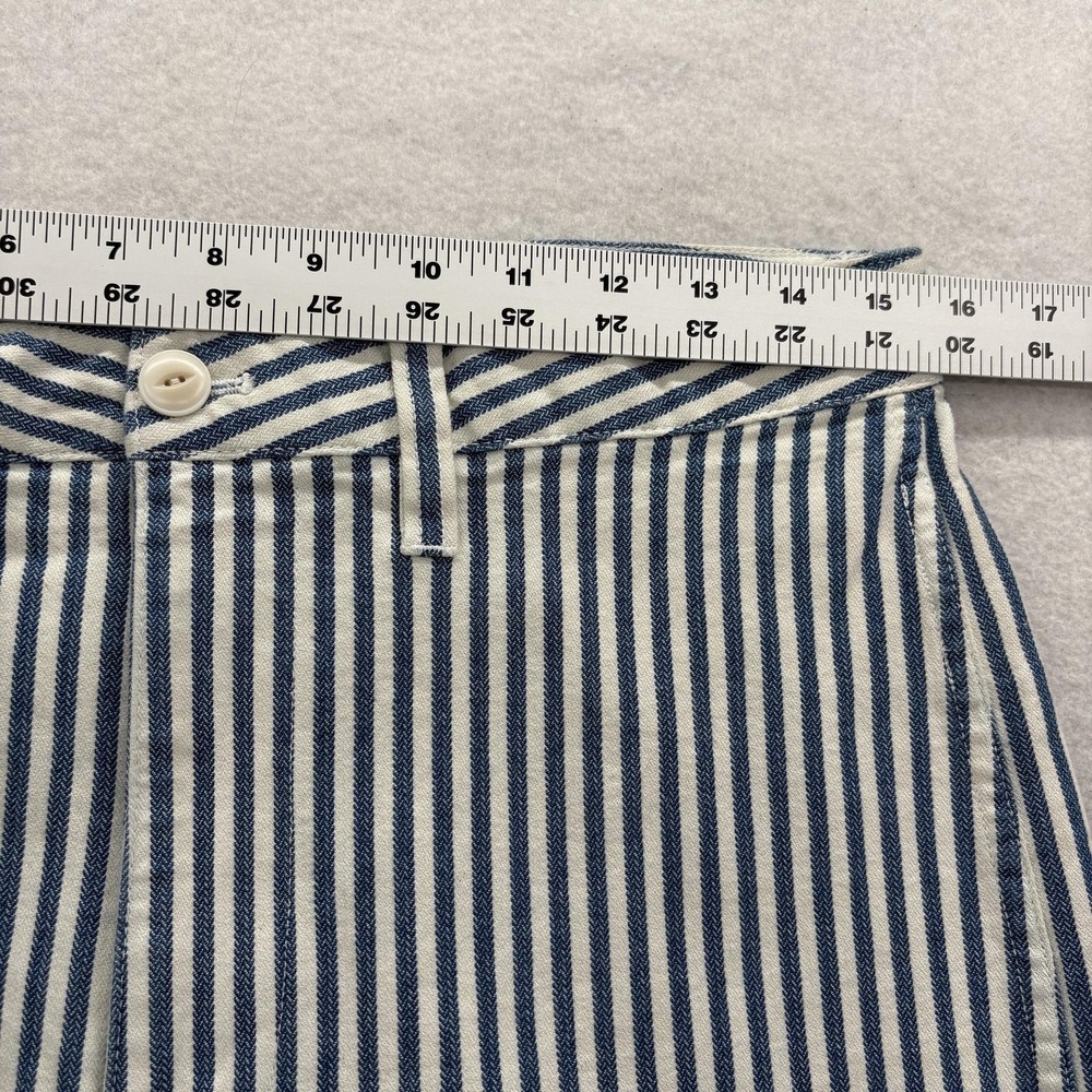 Madewell Emmett Wide-Leg Crop Pants Womens 29 Blue Striped Denim Casual Relaxed - Picture 3 of 11